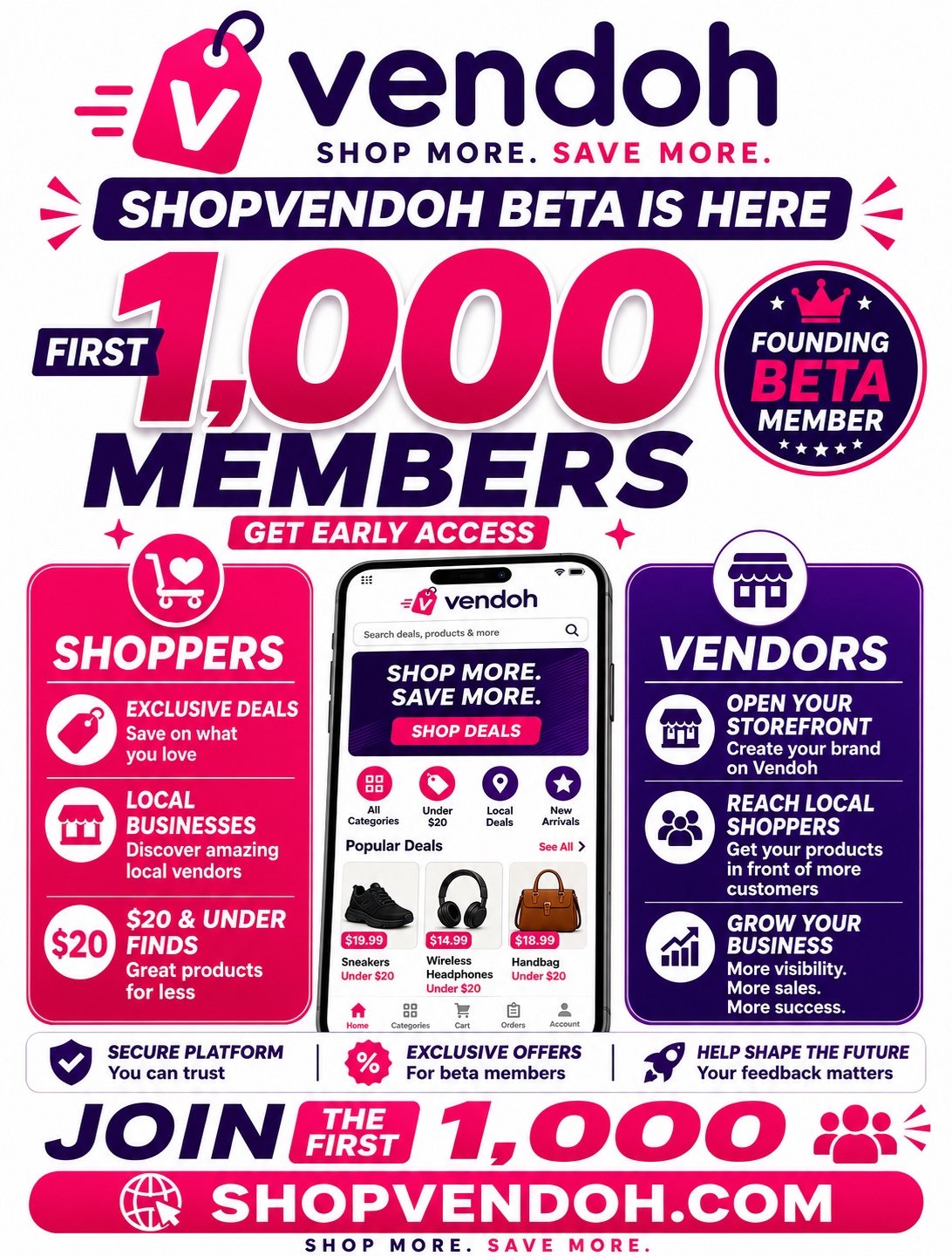 ShopVendoh Beta First 1,000 Members