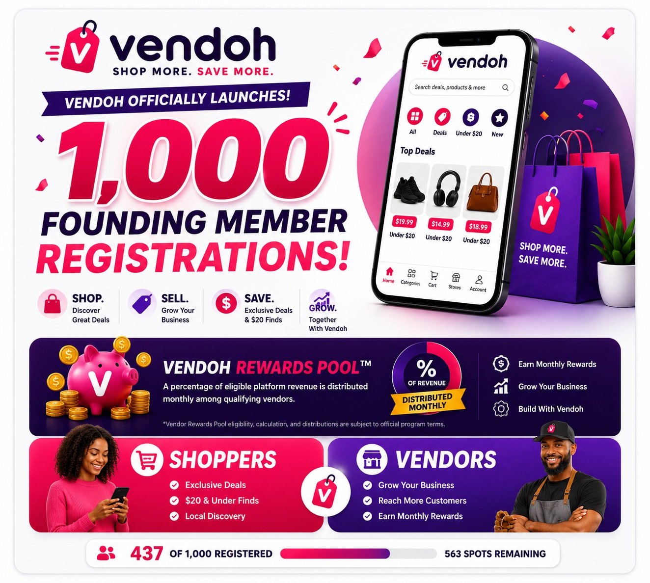 Vendoh founding member launch campaign